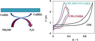 Graphical abstract: Application of Co(ii) complex multi-wall carbon nanotube modified carbon paste electrodes for electrocatalytic determination of hydroxylamine