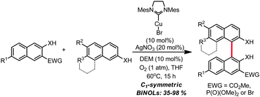 Graphical abstract: Heterocoupling of 2-naphthols enabled by a copper–N-heterocyclic carbene complex