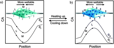 Graphical abstract: Temperature-triggered directional motion of tiny water droplets on bioinspired fibers in humidity