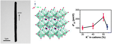 Graphical abstract: Synthesis of highly piezoelectric lead-free (K, Na)NbO3 one-dimensional perovskite nanostructures