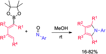 Graphical abstract: A novel, efficient synthesis of N-aryl pyrroles via reaction of 1-boronodienes with arylnitroso compounds