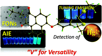 Graphical abstract: Molecular flexibility tuned emission in “V” shaped naphthalimides: Hg(ii) detection and aggregation-induced emission enhancement (AIEE)