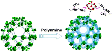 Graphical abstract: Remarkable CO2/CH4 selectivity and CO2 adsorption capacity exhibited by polyamine-decorated metal–organic framework adsorbents