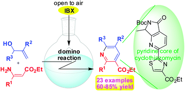Graphical abstract: IBX mediated reaction of β-enamino esters with allylic alcohols: a one pot metal free domino approach to functionalized pyridines