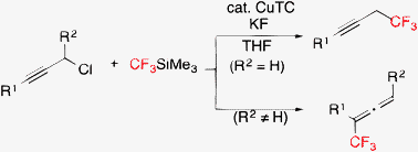 Graphical abstract: Copper-catalyzed nucleophilic trifluoromethylation of propargylic halides