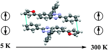 Graphical abstract: Spin-triplet excitons in 1,3-diphenyl-7-(fur-2-yl)-1,4-dihydro-1,2,4-benzotriazin-4-yl