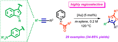 Graphical abstract: Highly regioselective synthesis of 2,4,5-(hetero)aryl substituted oxazoles by intermolecular [3+2]-cycloaddition of unsymmetrical internal alkynes