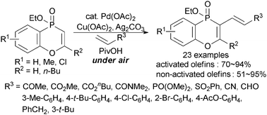 Graphical abstract: Palladium-catalyzed direct C-3 oxidative alkenylation of phosphachromones