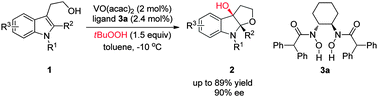 Graphical abstract: Dearomatization of tryptophols via a vanadium-catalyzed asymmetric epoxidation and ring-opening cascade