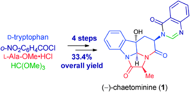 Graphical abstract: The four-step total synthesis of (−)-chaetominine