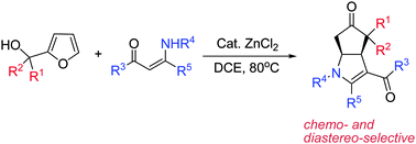 Graphical abstract: ZnCl2-catalyzed chemoselective cascade reactions of enaminones with 2-furylcarbinols: a versatile process for the synthesis of cyclopenta[b]pyrrole derivatives