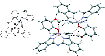 Graphical abstract: The influence of strong and weak hydrogen bonds on the solid state arrangement of hydroxy-containing boron subphthalocyanines