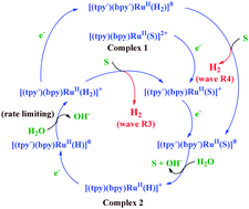 Graphical abstract: Electrogenerated polypyridyl ruthenium hydride and ligand activation for water reduction to hydrogen and acetone to iso-propanol