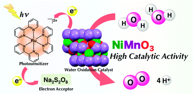 Graphical abstract: Catalytic activity of NiMnO3 for visible light-driven and electrochemical water oxidation