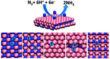 Graphical abstract: Electro-reduction of nitrogen on molybdenum nitride: structure, energetics, and vibrational spectra from DFT
