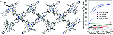 Graphical abstract: CO2 selective 1D double chain dipyridyl-porphyrin based porous coordination polymers