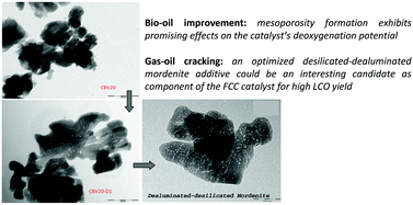Graphical abstract: Mesopore-modified mordenites as catalysts for catalytic pyrolysis of biomass and cracking of vacuum gasoil processes