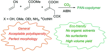Graphical abstract: Synthesis of polyacrylonitrile copolymers as potential carbon fibre precursors in CO2