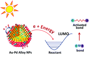 Graphical abstract: Visible light enhanced oxidant free dehydrogenation of aromatic alcohols using Au–Pd alloy nanoparticle catalysts