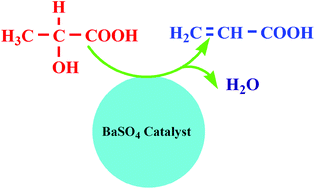 Graphical abstract: Barium sulphate catalyzed dehydration of lactic acid to acrylic acid