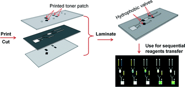 Graphical abstract: Rapid patterning of ‘tunable’ hydrophobic valves on disposable microchips by laser printer lithography