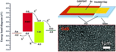 Graphical abstract: Facile fabrication of CdS–poly(3-hexylthiophene) hybrid film with improved photo-current response for heterojunction solar cells