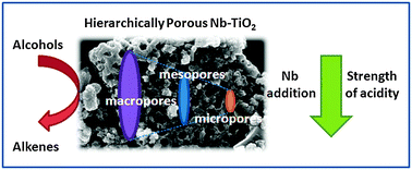 Graphical abstract: Hierarchically porous Nb–TiO2 nanomaterials for the catalytic transformation of 2-propanol and n-butanol