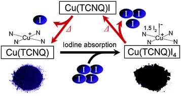 Graphical abstract: Reversible iodine absorption of nonporous coordination polymer Cu(TCNQ)