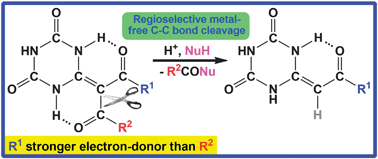 Graphical abstract: Metal-free regioselective C–C bond cleavage in 1,3,5-triazine derivatives of β-diketones