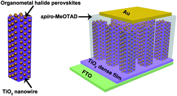 Graphical abstract: All-solid-state hybrid solar cells based on a new organometal halide perovskite sensitizer and one-dimensional TiO2 nanowire arrays