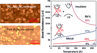 Graphical abstract: Metal–insulator transition in variably doped (Bi1−xSbx)2Se3 nanosheets