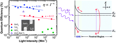 Graphical abstract: Anomalous quantum efficiency for photoconduction and its power dependence in metal oxide semiconductor nanowires