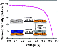 Graphical abstract: Facile fabrication of co-sensitized plastic dye-sensitized solar cells using multiple electrophoretic deposition