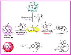 Graphical abstract: Diverse reactivity in microwave-promoted catalyst-free coupling of substituted anilines with ethyl trifluoropyruvate and biological evaluation