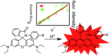 Graphical abstract: Substituent effects on the turn-on kinetics of rhodamine-based fluorescent pH probes