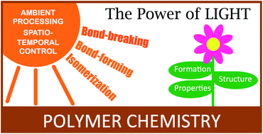Graphical abstract: The power of light in polymer science: photochemical processes to manipulate polymer formation, structure, and properties