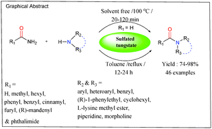 Graphical abstract: Sulfated tungstate: a highly efficient catalyst for transamidation of carboxamides with amines