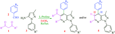 Graphical abstract: l-Proline-catalyzed three-component domino reactions in the regioselective synthesis of novel densely functionalized pyrazolo[3,4-b]pyridines