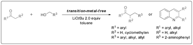 Graphical abstract: Lithium tert-butoxide mediated α-alkylation of ketones with primary alcohols under transition-metal-free conditions
