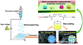 Graphical abstract: Novel fluorinated polyurethane decorated electrospun silica nanofibrous membranes exhibiting robust waterproof and breathable performances