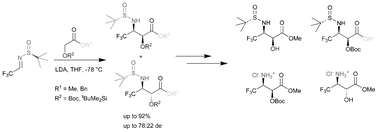 Graphical abstract: New asymmetric approach to β-trifluoromethyl isoserines
