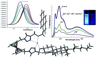 Graphical abstract: Synthesis and sensing properties of 1,1′-disubstituted unsymmetrical ferrocene-triazole derivatives: a multichannel probe for Hg(ii) ion