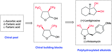 Graphical abstract: Practical synthesis of trans-dihydroxybutyrolactols as chiral C4 building blocks and their application to the synthesis of polyhydroxylated alkaloids