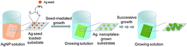 Graphical abstract: Surface confined successive growth of silver nanoplates on a solid substrate with tunable surface plasmon resonance