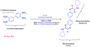Graphical abstract: Efficient one-pot synthesis of mono and bis-N-cyclohexyl-3-alkyl(aryl)-quinoxaline-2-amines using N-halo catalysts