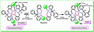 Graphical abstract: Diastereoselective self-assembly of heterochiral Zn(ii) complexes of racemic Schiff bases in a chiral self-discriminating process: effect of non-covalent interactions on solid state structural self-assembly
