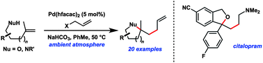 Graphical abstract: Palladium-catalyzed heteroallylation of unactivated alkenes – synthesis of citalopram