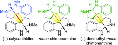 Graphical abstract: Application of diazene-directed fragment assembly to the total synthesis and stereochemical assignment of (+)-desmethyl-meso-chimonanthine and related heterodimeric alkaloids