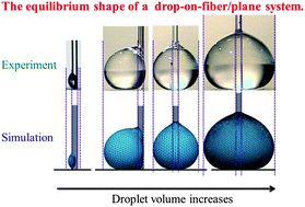 Graphical abstract: An equilibrium phase diagram of drops at the bottom of a fiber standing on superhydrophobic flat surfaces
