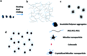 Graphical abstract: The heat–chill method for preparation of self-assembled amphiphilic poly(ε-caprolactone)–poly(ethylene glycol) block copolymer based micellar nanoparticles for drug delivery